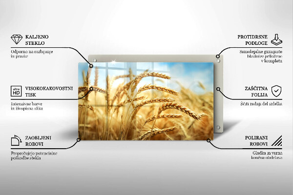 Sklenená doska na krájanie Klasy obilnín na poli