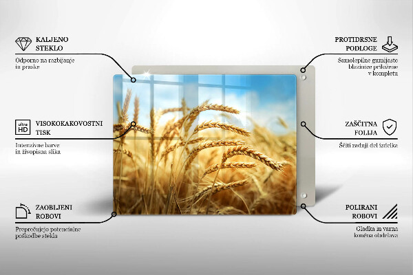 Sklenená doska na krájanie Klasy obilnín na poli