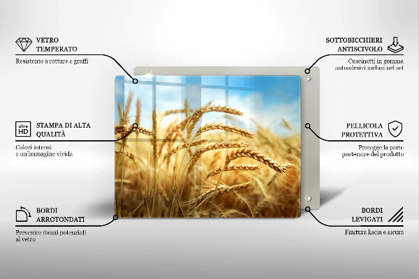 Sklenená doska na krájanie Klasy obilnín na poli