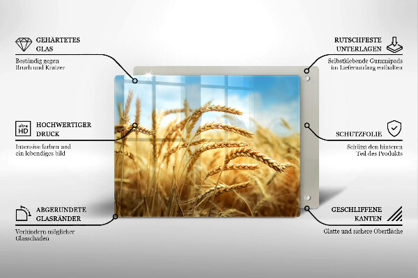 Sklenená doska na krájanie Klasy obilnín na poli