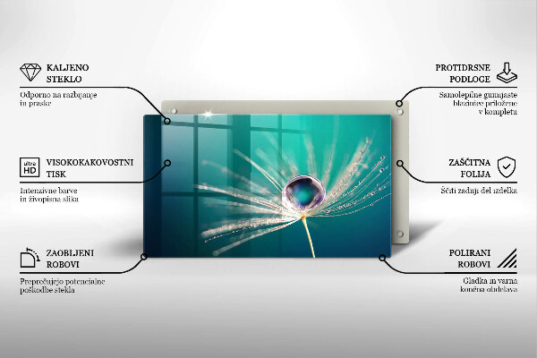Sklenená doska na krájanie Rosa na púpave