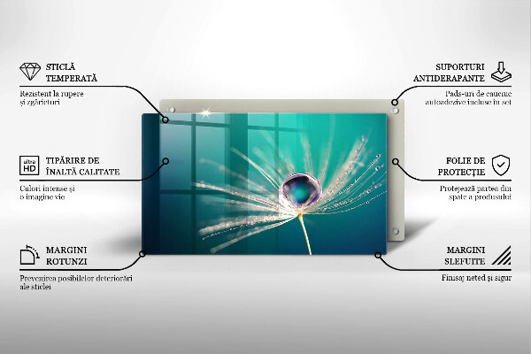 Sklenená doska na krájanie Rosa na púpave