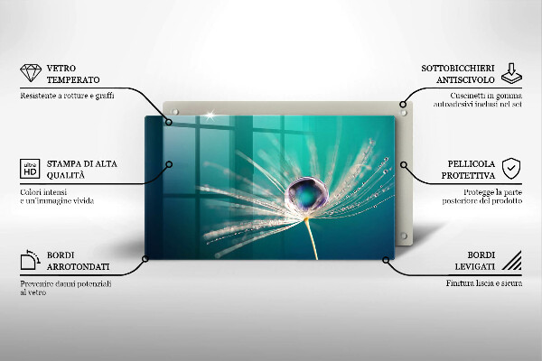 Sklenená doska na krájanie Rosa na púpave