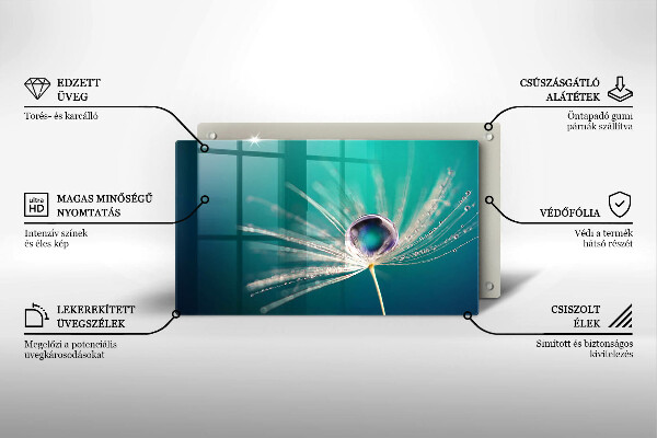 Sklenená doska na krájanie Rosa na púpave