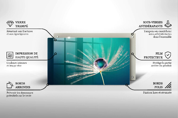 Sklenená doska na krájanie Rosa na púpave