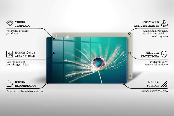 Sklenená doska na krájanie Rosa na púpave