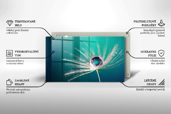 Sklenená doska na krájanie Rosa na púpave