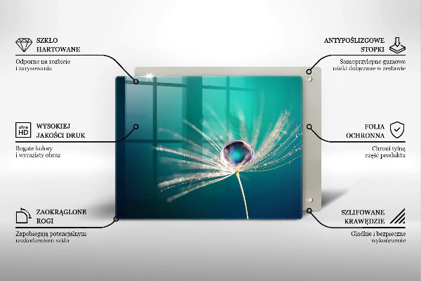 Sklenená doska na krájanie Rosa na púpave