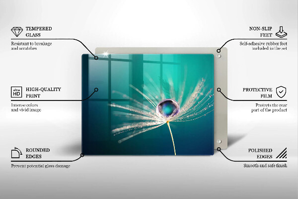 Sklenená doska na krájanie Rosa na púpave