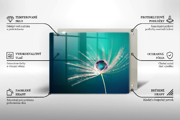 Sklenená doska na krájanie Rosa na púpave