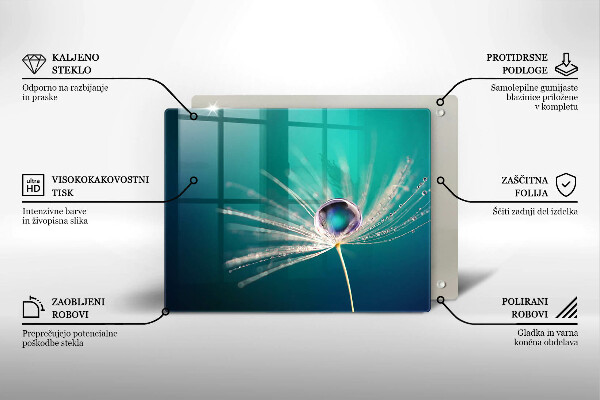 Sklenená doska na krájanie Rosa na púpave