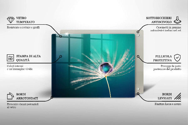 Sklenená doska na krájanie Rosa na púpave