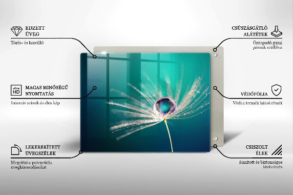 Sklenená doska na krájanie Rosa na púpave