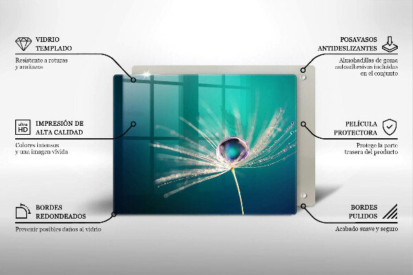 Sklenená doska na krájanie Rosa na púpave