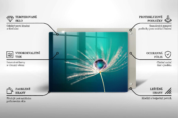 Sklenená doska na krájanie Rosa na púpave