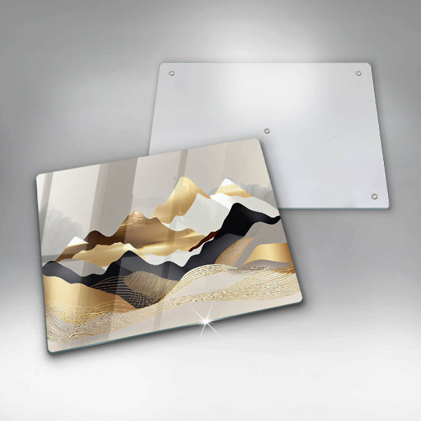 Sklenená doska na krájanie Abstraktné zlaté hory