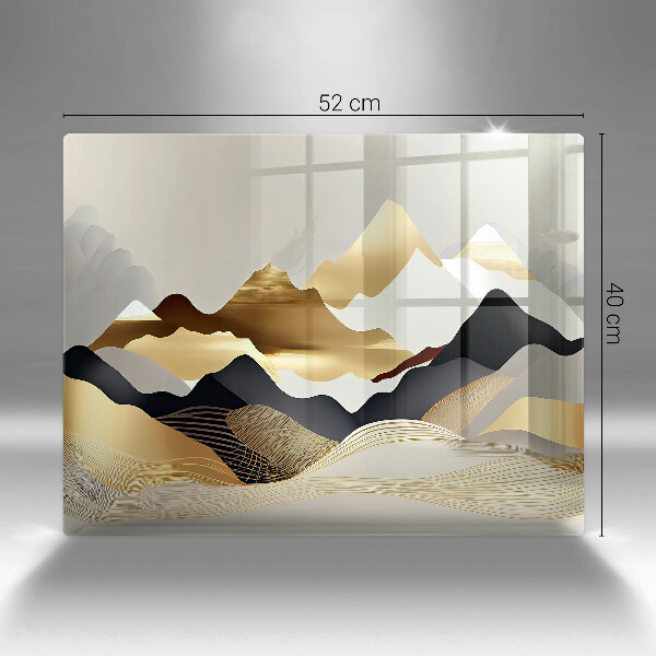 Sklenená doska na krájanie Abstraktné zlaté hory