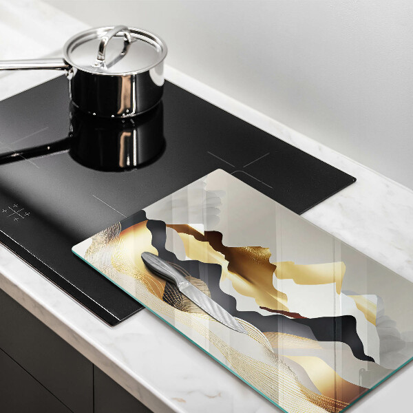 Sklenená doska na krájanie Abstraktné zlaté hory