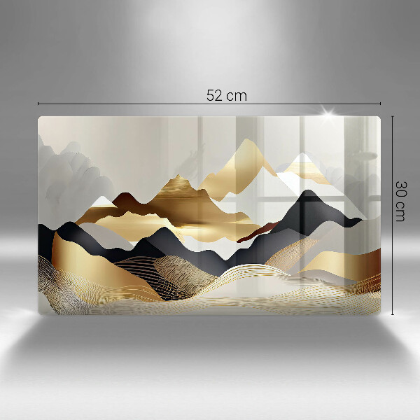 Sklenená doska na krájanie Abstraktné zlaté hory