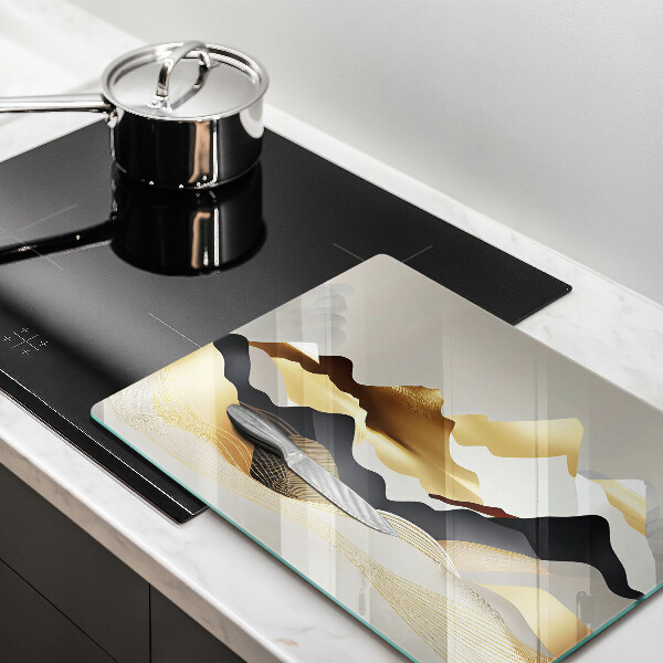 Sklenená doska na krájanie Abstraktné zlaté hory