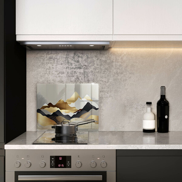 Sklenená doska na krájanie Abstraktné zlaté hory