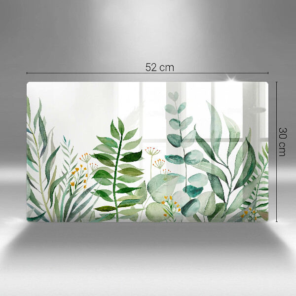 Sklenená doska na krájanie Ilustrácia listov rastlín