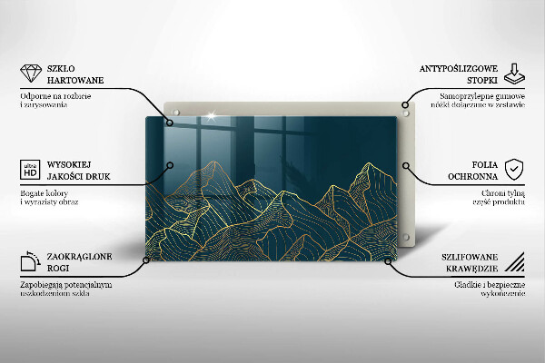 Sklenená doska na krájanie Abstraktné hory