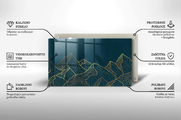Sklenená doska na krájanie Abstraktné hory
