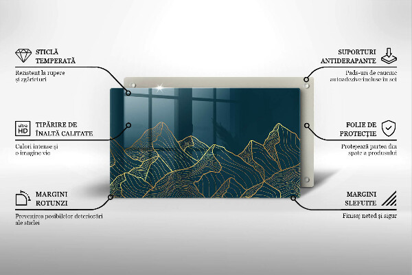 Sklenená doska na krájanie Abstraktné hory