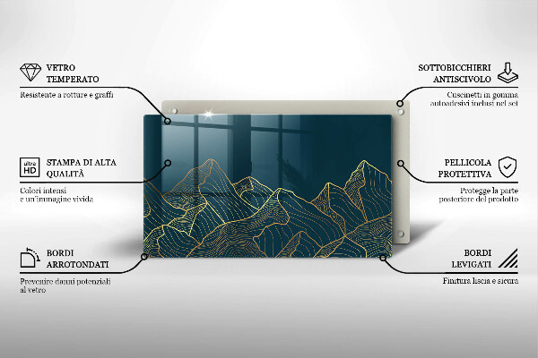 Sklenená doska na krájanie Abstraktné hory