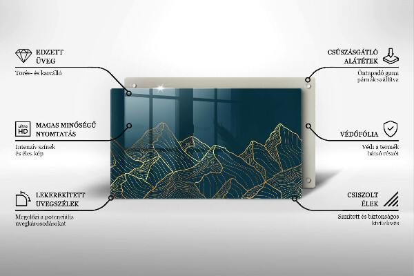 Sklenená doska na krájanie Abstraktné hory