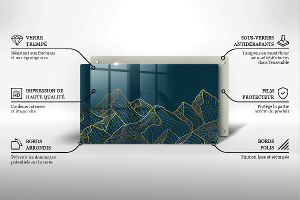 Sklenená doska na krájanie Abstraktné hory