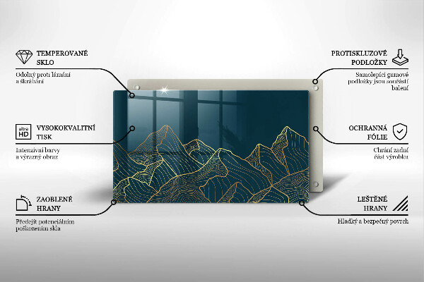 Sklenená doska na krájanie Abstraktné hory