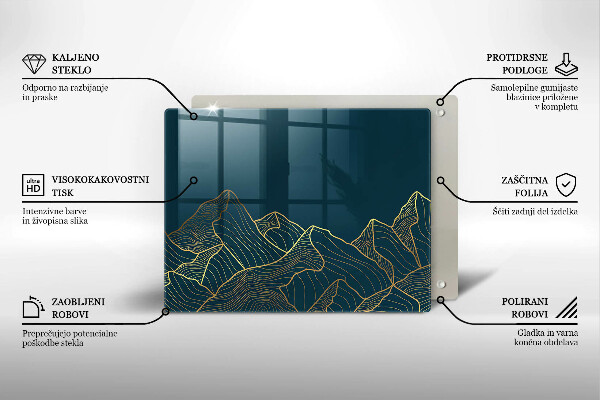 Sklenená doska na krájanie Abstraktné hory