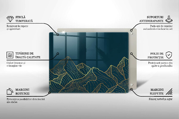 Sklenená doska na krájanie Abstraktné hory