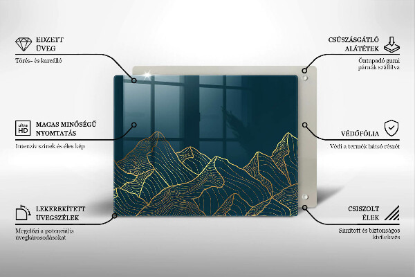 Sklenená doska na krájanie Abstraktné hory
