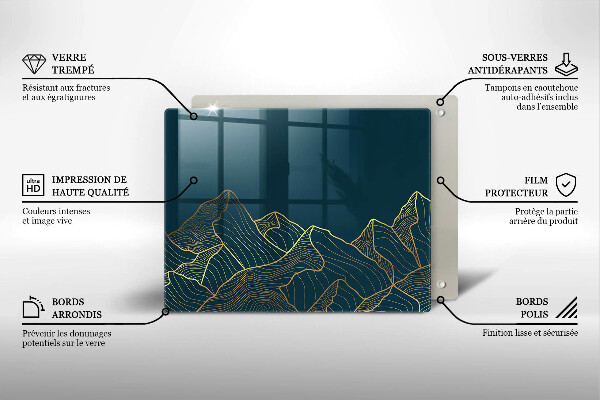 Sklenená doska na krájanie Abstraktné hory