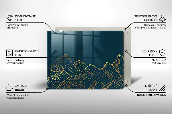 Sklenená doska na krájanie Abstraktné hory
