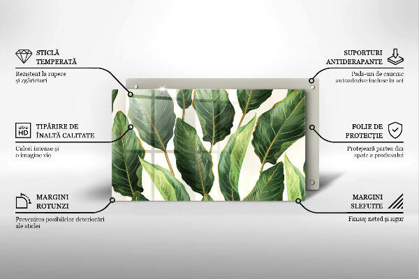 Sklenená doska na krájanie Banánové listy