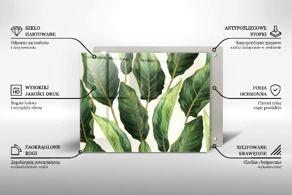 Sklenená doska na krájanie Banánové listy