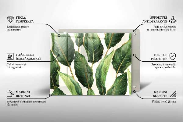 Sklenená doska na krájanie Banánové listy