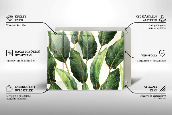 Sklenená doska na krájanie Banánové listy