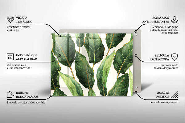 Sklenená doska na krájanie Banánové listy