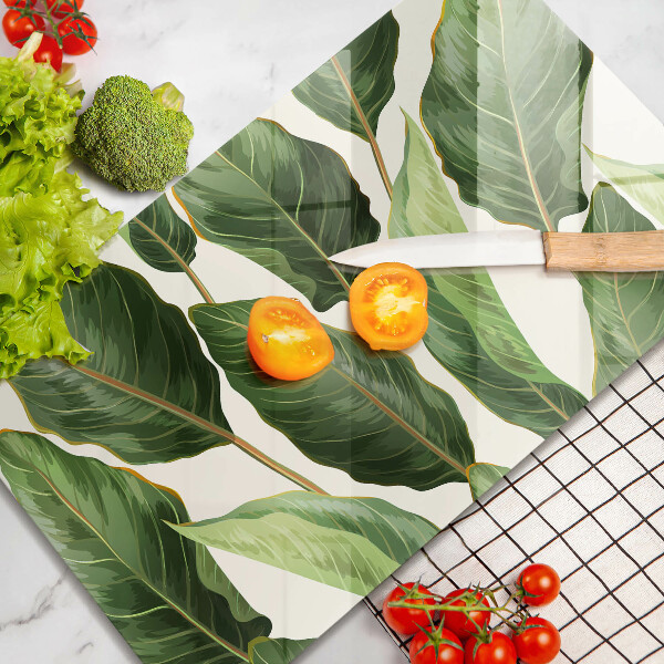 Sklenená doska na krájanie Banánové listy