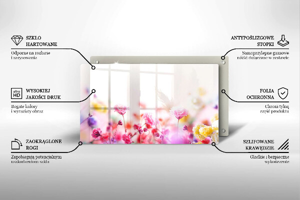 Sklenená doska na krájanie Kvetinová lúka