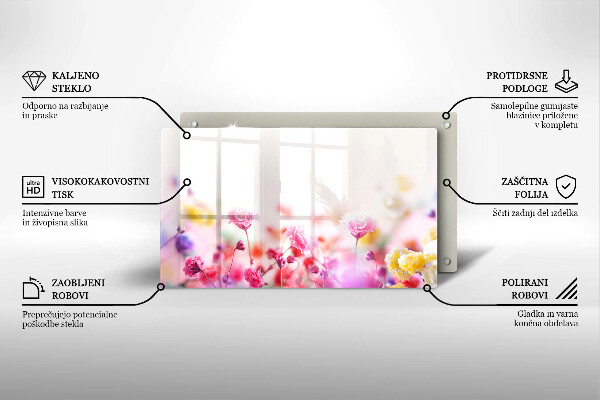 Sklenená doska na krájanie Kvetinová lúka