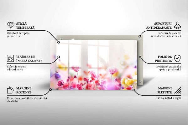 Sklenená doska na krájanie Kvetinová lúka