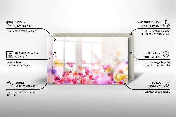 Sklenená doska na krájanie Kvetinová lúka