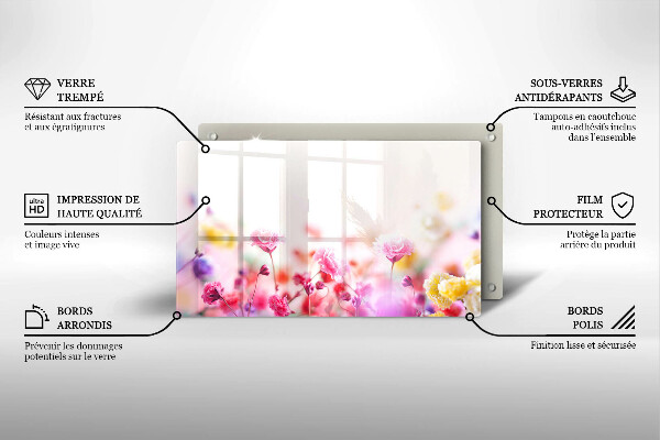 Sklenená doska na krájanie Kvetinová lúka