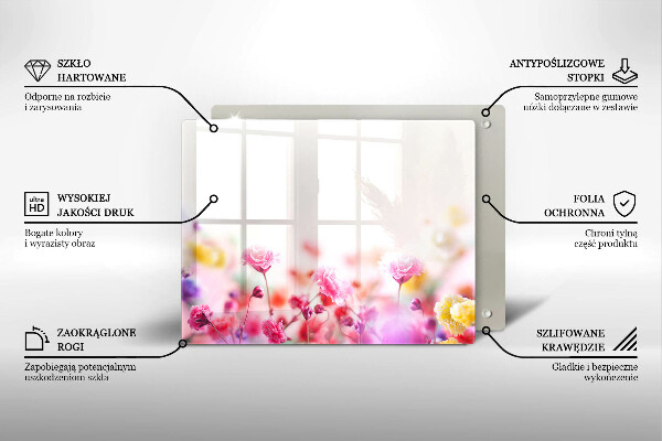 Sklenená doska na krájanie Kvetinová lúka